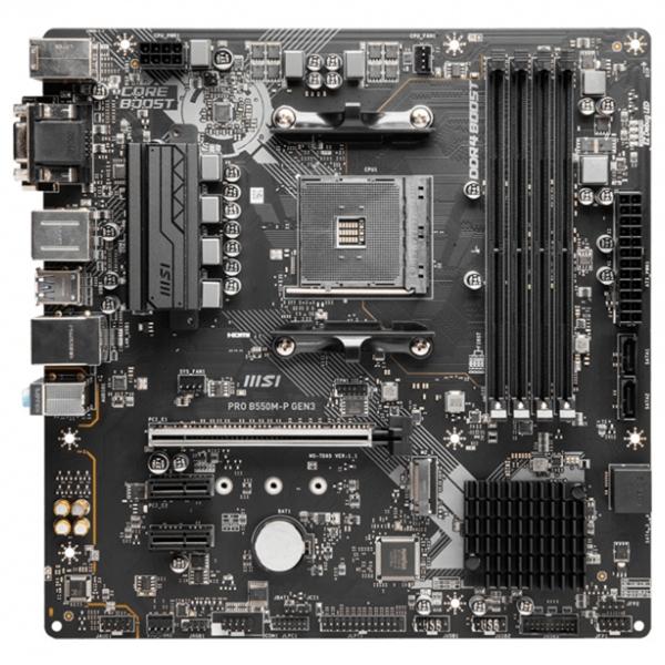 Tarjeta Madre MSI Micro-ATX PRO B550M-P GEN3 S-AM4 AMD B550 HDMI 128GB DDR4 para AMD