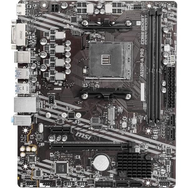 Tarjeta Madre MSI A520M-A PRO Socket AM4 MicroATX Soporta Procesadores Ryzen 5000 y 3000 y 4000G series