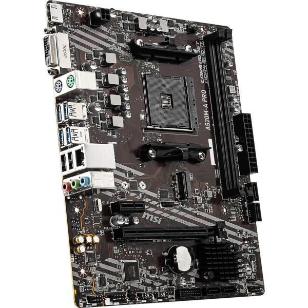 Tarjeta Madre MSI A520M-A PRO Socket AM4 MicroATX Soporta Procesadores Ryzen 5000 y 3000 y 4000G series