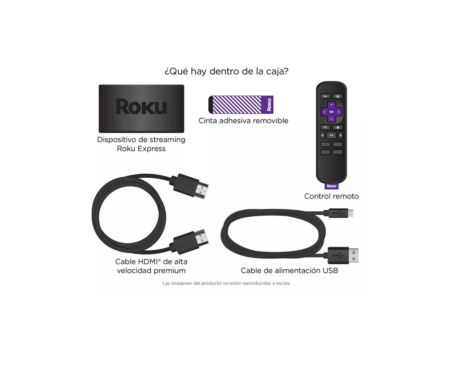 Dispositivo Streaming Roku Express Modelo 3960 Full HD, Wifi, HDMI Color Negro.