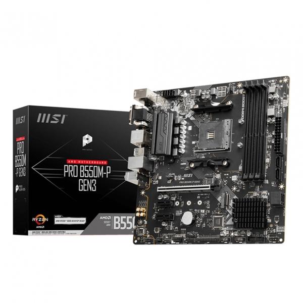 Tarjeta Madre MSI Micro-ATX PRO B550M-P GEN3 S-AM4 AMD B550 HDMI 128GB DDR4 para AMD