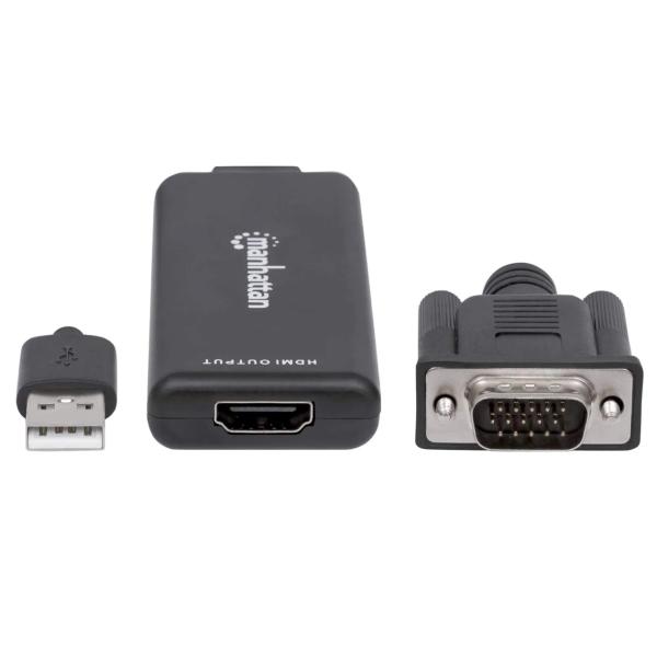 Adaptador Manhattan VGA (D-Sub)/USB - HDMI 1920 x 1200 Pixeles
