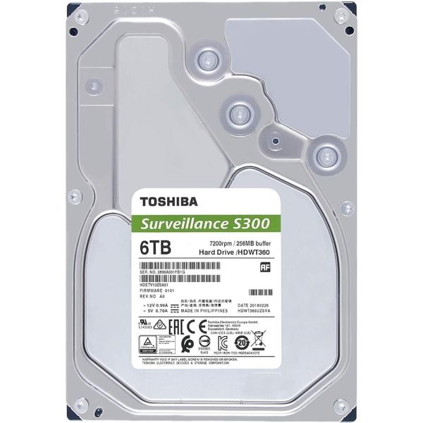 Disco Duro Para Videovigilancia Toshiba S300 Surveillance 3.5" 6TB SATA III 6Gbit/s 256MB Caché