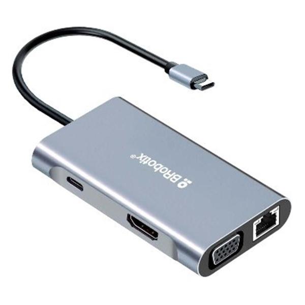 Docking Station 7 en 1 BRobotix 6001202 USB C 3x USB 3.0 1x HDMI 1x VGA 1x RJ-45