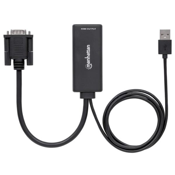 Adaptador Manhattan VGA (D-Sub)/USB - HDMI 1920 x 1200 Pixeles