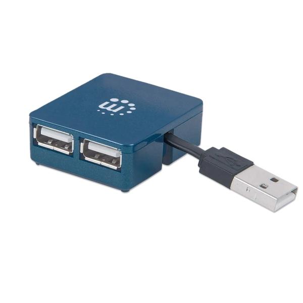 Micro Hub USB Manhattan de 4 Puertos Convierte 1 puerto USB en 4