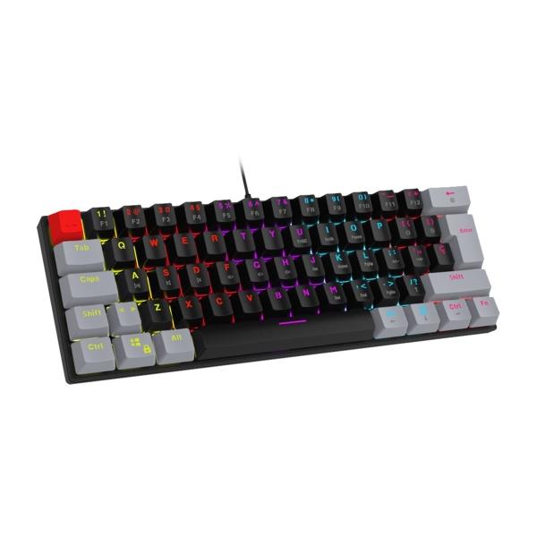 Teclado Gamer Ocelot Gaming Techno Black 60 RGB Switch Blue Alámbrico Inglés