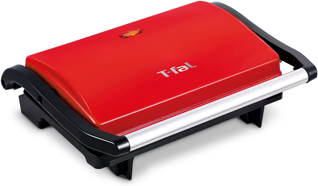 Parrilla T-fal Panini Roja Compacta Antiadherente 850 Watts