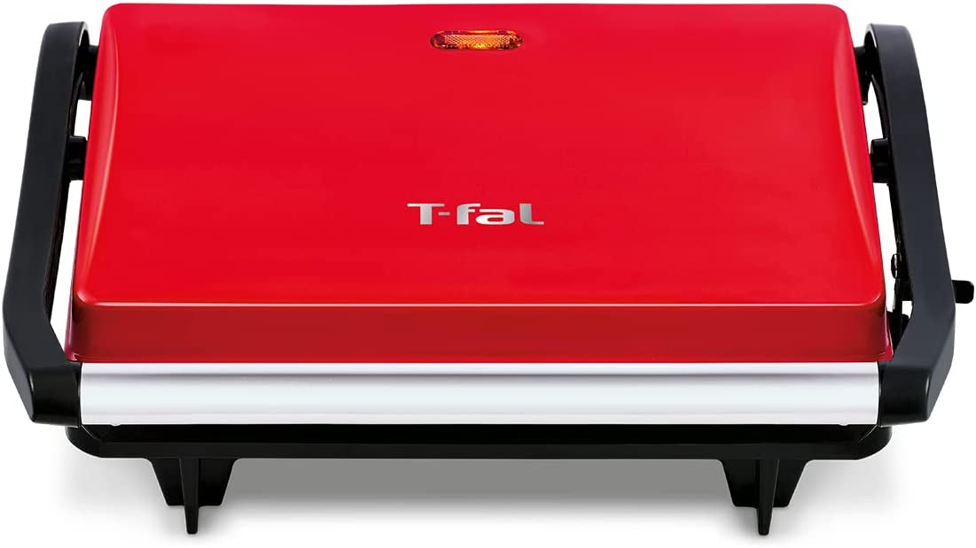 Parrilla T-fal Panini Roja Compacta Antiadherente 850 Watts