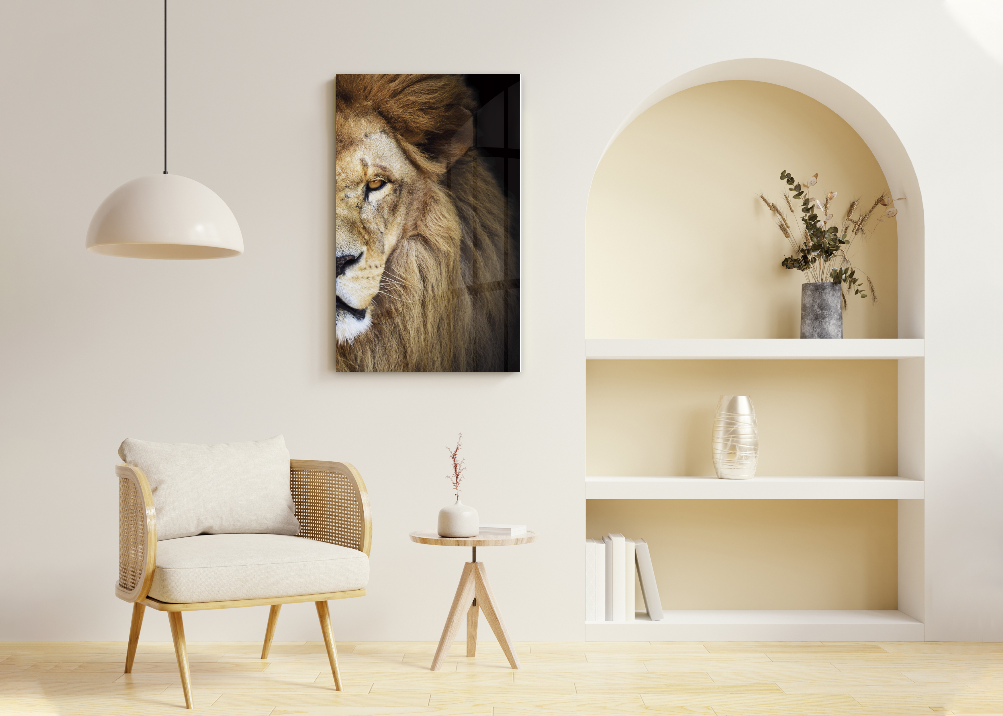 Cuadro Decorativo Acrílico León Close Up 70x120  