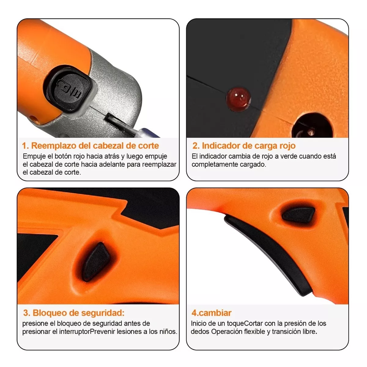 Tijeras Eléctricas Inalámbricas Para Cortar Tela naranja