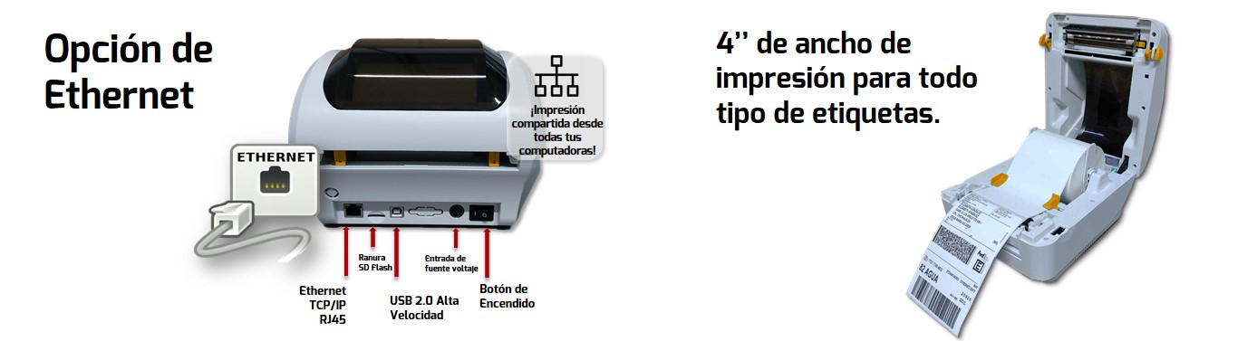 Impresora de Etiquetas Termica Directa Ribetec RT-420ME