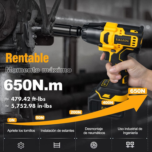 Kit Pistola Llave De Impacto Inalambrica De 650 Nm C/2baterí