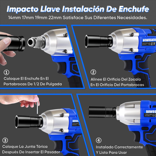 Llave De Impacto 1/2 Inalámbrica Eléctrica Bowoshein 2 Batería 420n.m Pistola De Impacto Eléctrica Taladro Inalámbrico