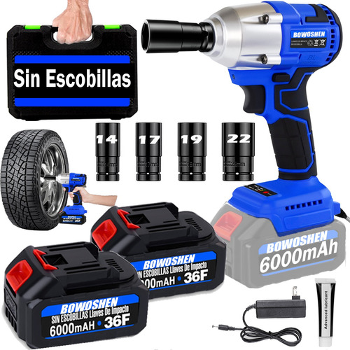 Llave De Impacto 1/2 Inalámbrica Eléctrica Bowoshein 2 Batería 420n.m Pistola De Impacto Eléctrica Taladro Inalámbrico