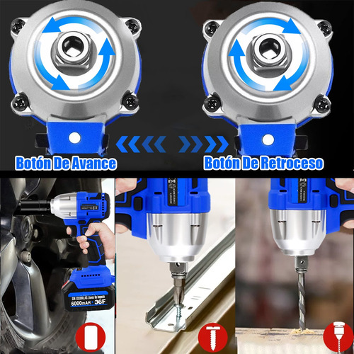 Llave De Impacto 1/2 Inalámbrica Eléctrica Bowoshein 2 Batería 420n.m Pistola De Impacto Eléctrica Taladro Inalámbrico