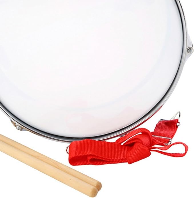 A Tambor de música de 13 pulgadas con correa ajustable, instrumento de percusión ligero, instrumentos musicales para niños y adolescentes, azul.
