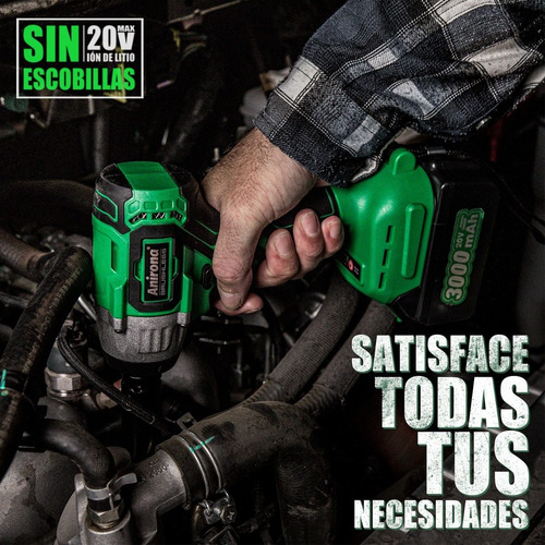 Llave De Impacto Inalámbrico Kit Anirona 3.0ah Con 2batería