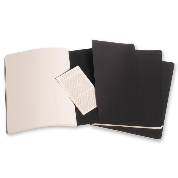 Set 3 Libretas Moleskine Extra Grande Cahier Hoja Rayada Pasta Blanda 