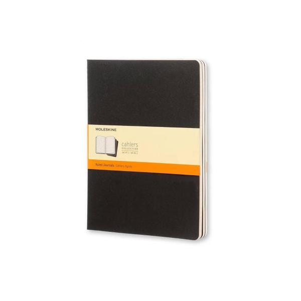 Set 3 Libretas Moleskine Extra Grande Cahier Hoja Rayada Pasta Blanda 