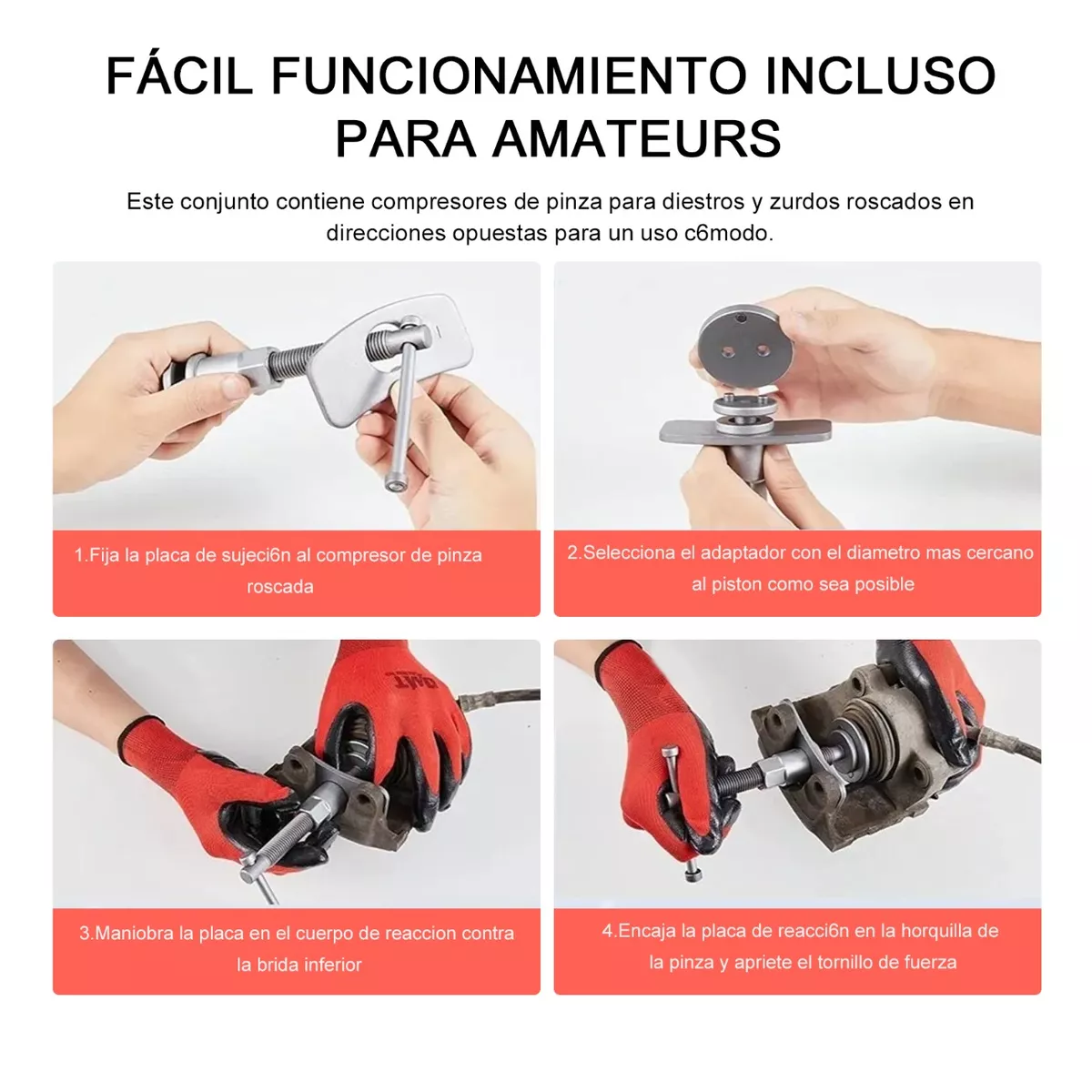 Juego 22 Opresor Pistón Frenos Cambiar Balatas Auto Universal