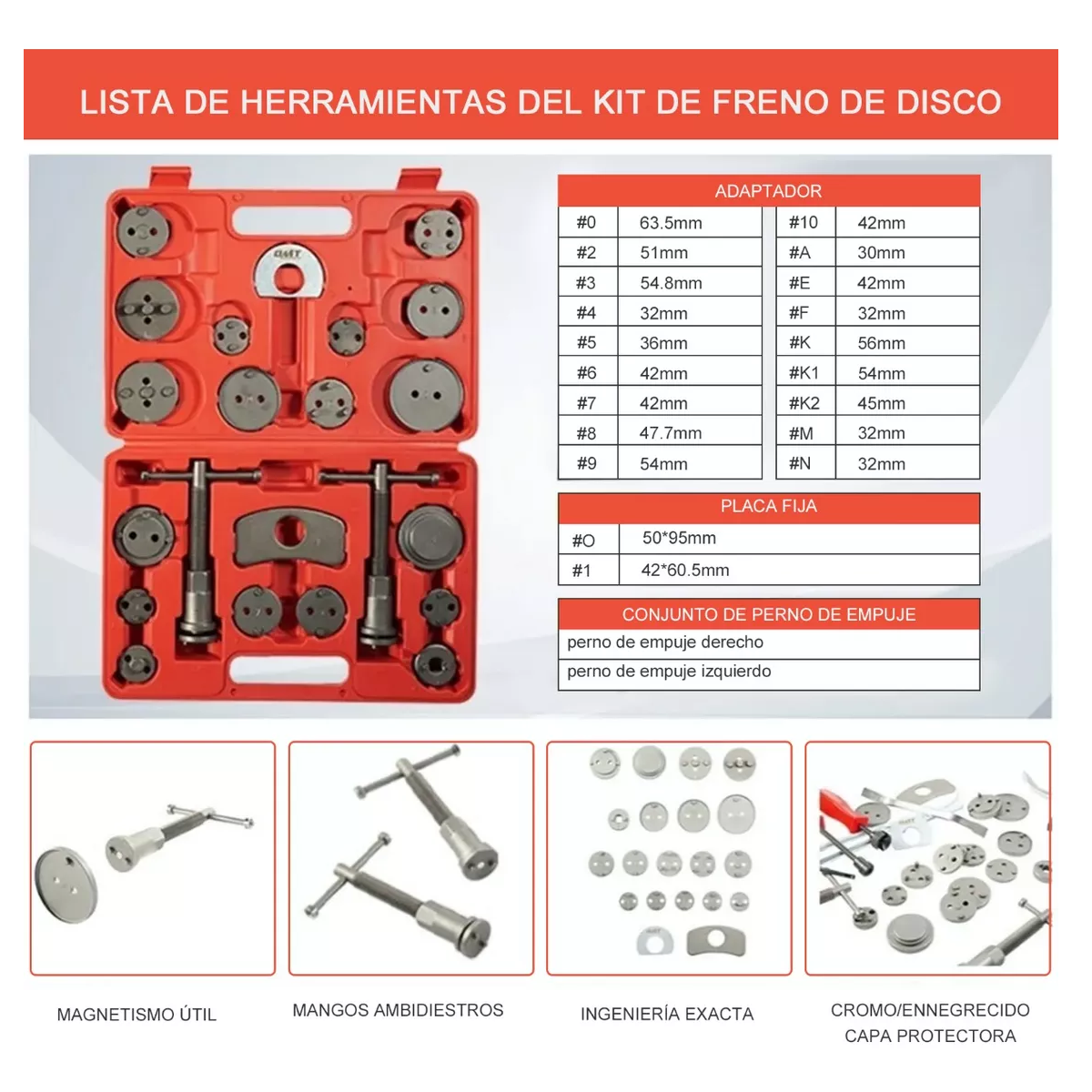 Juego 22 Opresor Pistón Frenos Cambiar Balatas Auto Universal