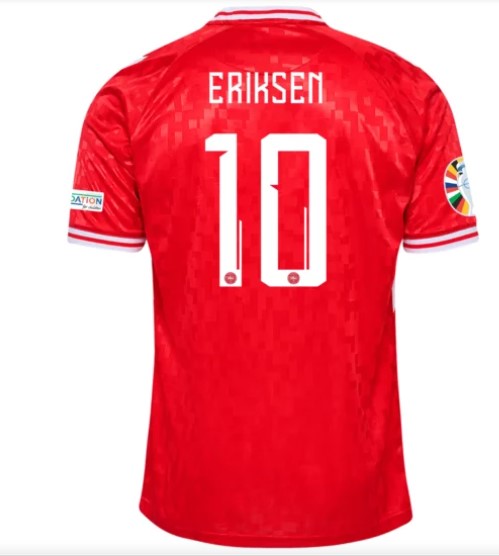 Nuevo! Jersey Dinamarca Euro 2024/2025 Titular Roja Local Eriksen 10 Talla L.