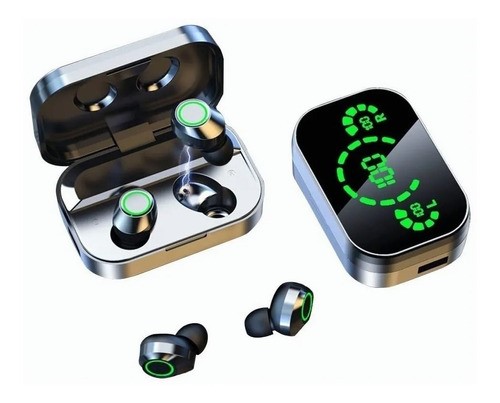 Audífonos Yd03 Bt5.3 Funda De Carga Led Inálambricos Negro