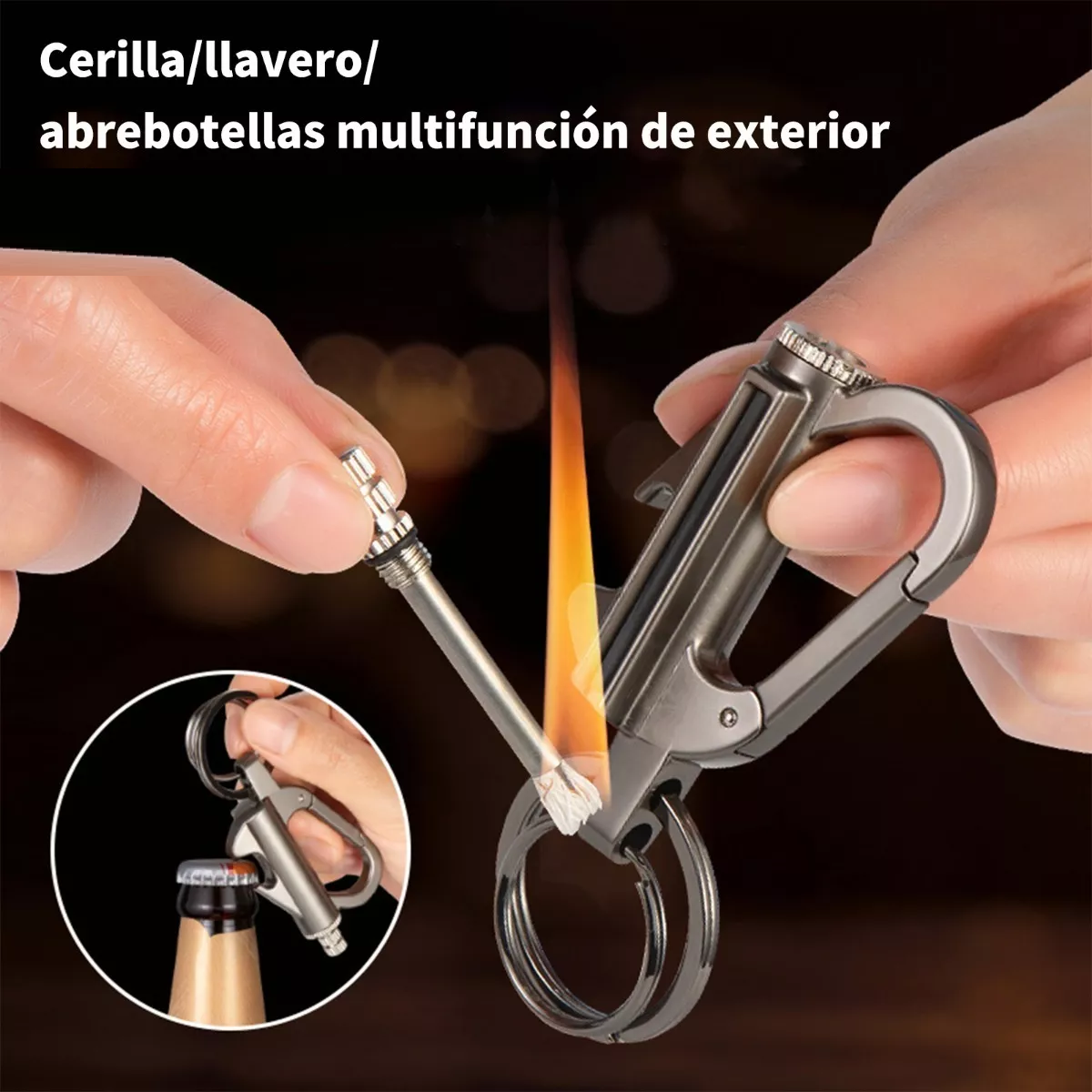 Llavero Destapador Iniciador De Fuego Encendedor Pedernal