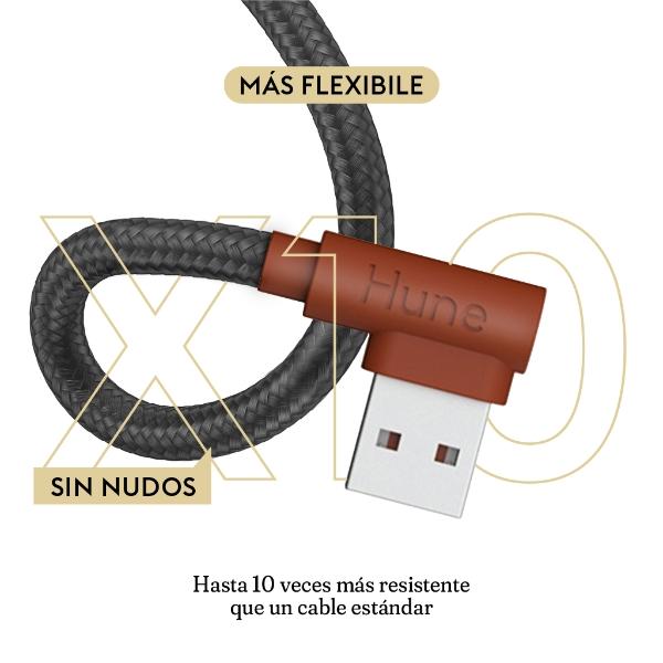 Cable Tipo C Hune Sustentable Carga Rápida Y Datos 90 Grados