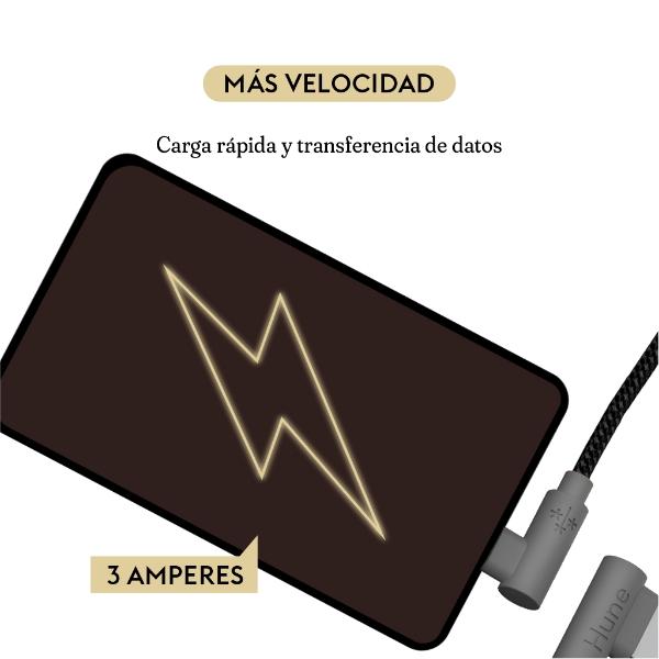 Cable Tipo C Hune Sustentable Carga Rápida Y Datos 90 Grados