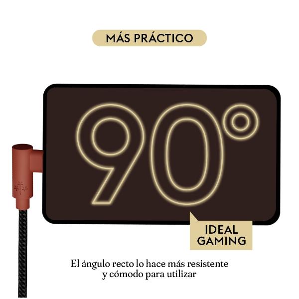 Cable Tipo C Hune Sustentable Carga Rápida Y Datos 90 Grados