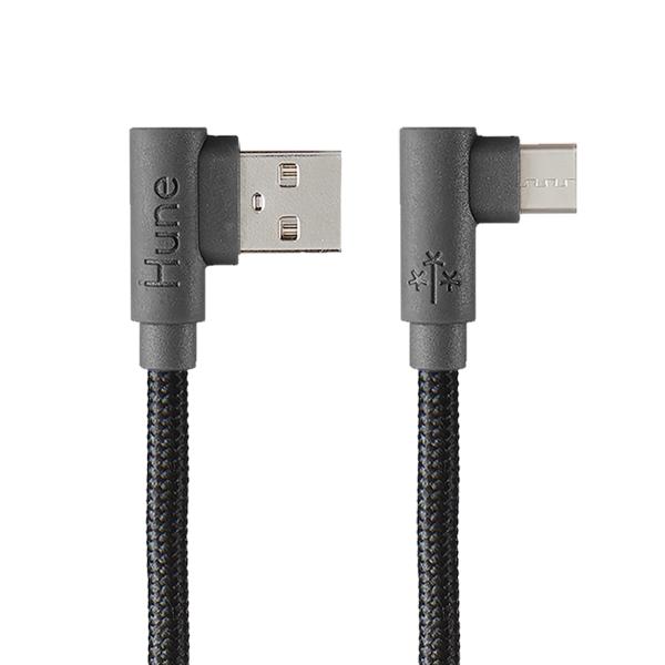 Cable Tipo C Hune Sustentable Carga Rápida Y Datos 90 Grados