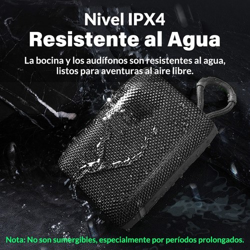 2 En 1 Bocina Bluetooth Portátil Con Audífonos Inalámbricos