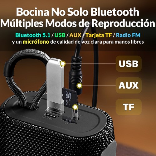 2 En 1 Bocina Bluetooth Portátil Con Audífonos Inalámbricos