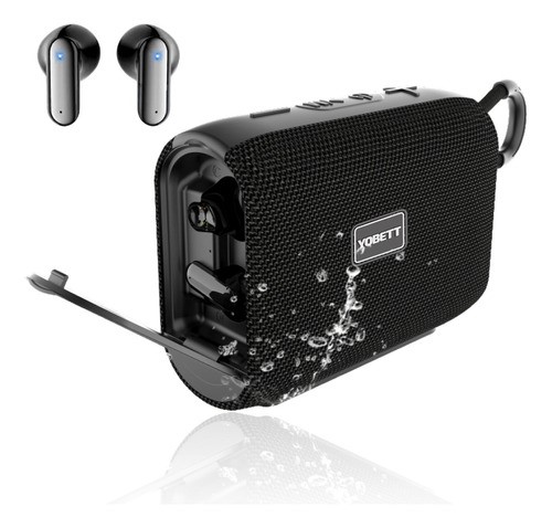2 En 1 Bocina Bluetooth Portátil Con Audífonos Inalámbricos