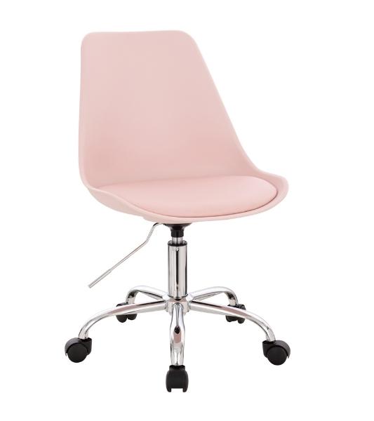 Silla de Escritorio 133-10 Rosa Estilo Eames base estrella cromada de altura regulable