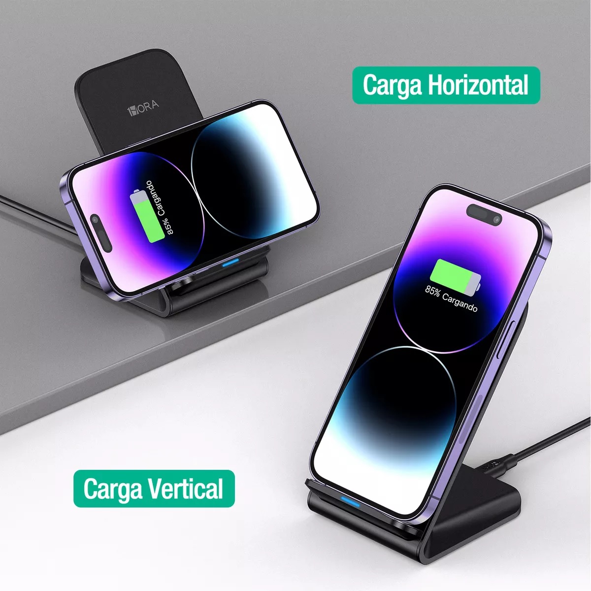 Cargador inalámbrico 15W para iPhone 11/12/13/14/15, y otros dispositivos Negro