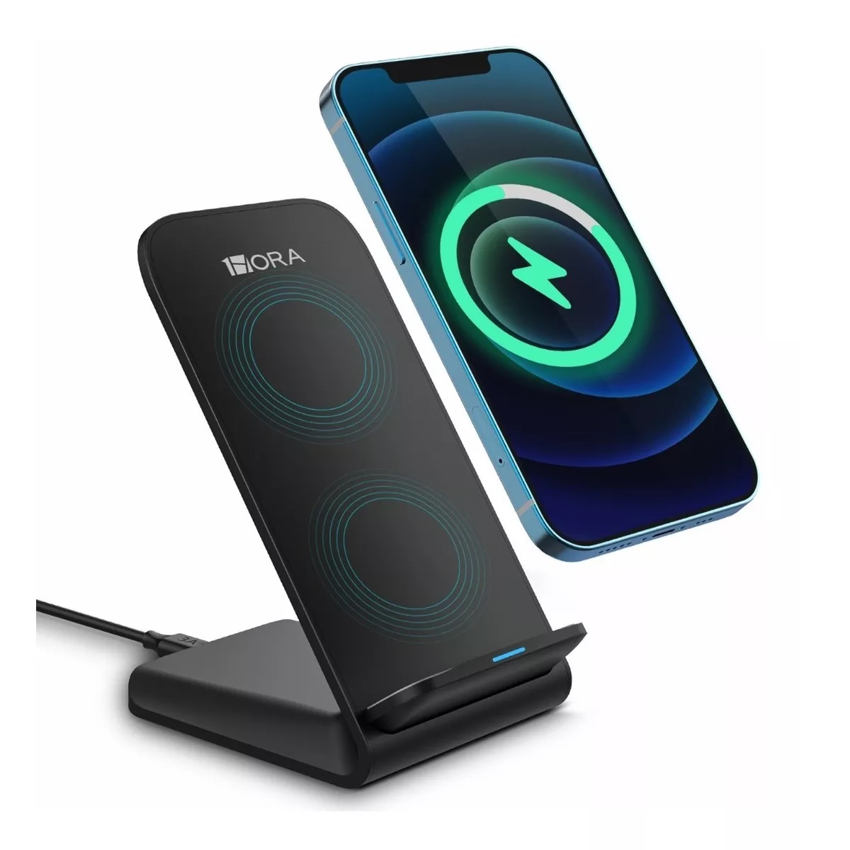 Cargador inalámbrico 15W para iPhone 11/12/13/14/15, y otros dispositivos Negro