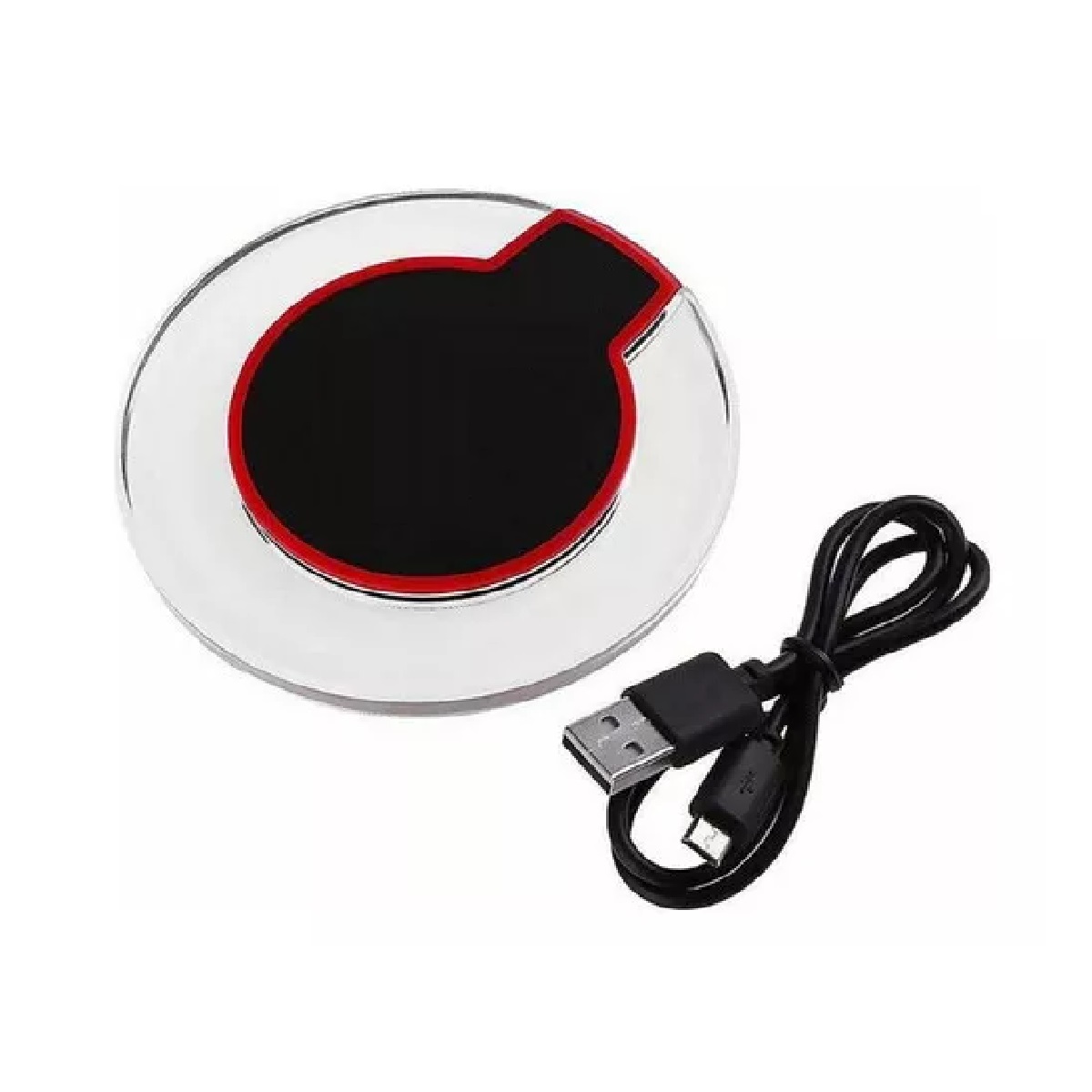 Cargador Rapido Inalámbrico Para iPhone/ Android Etc Rojo Negro