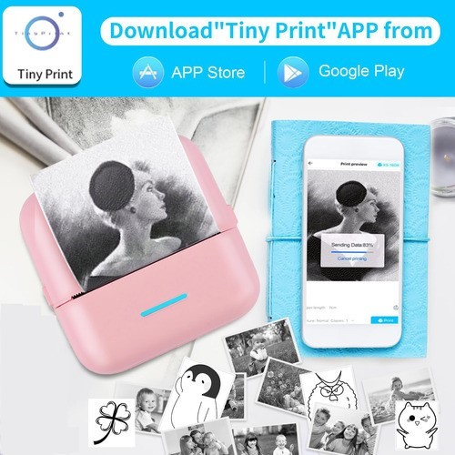 Mini Impresora Térmica Portátil Bluetooth Multifuncional rosa