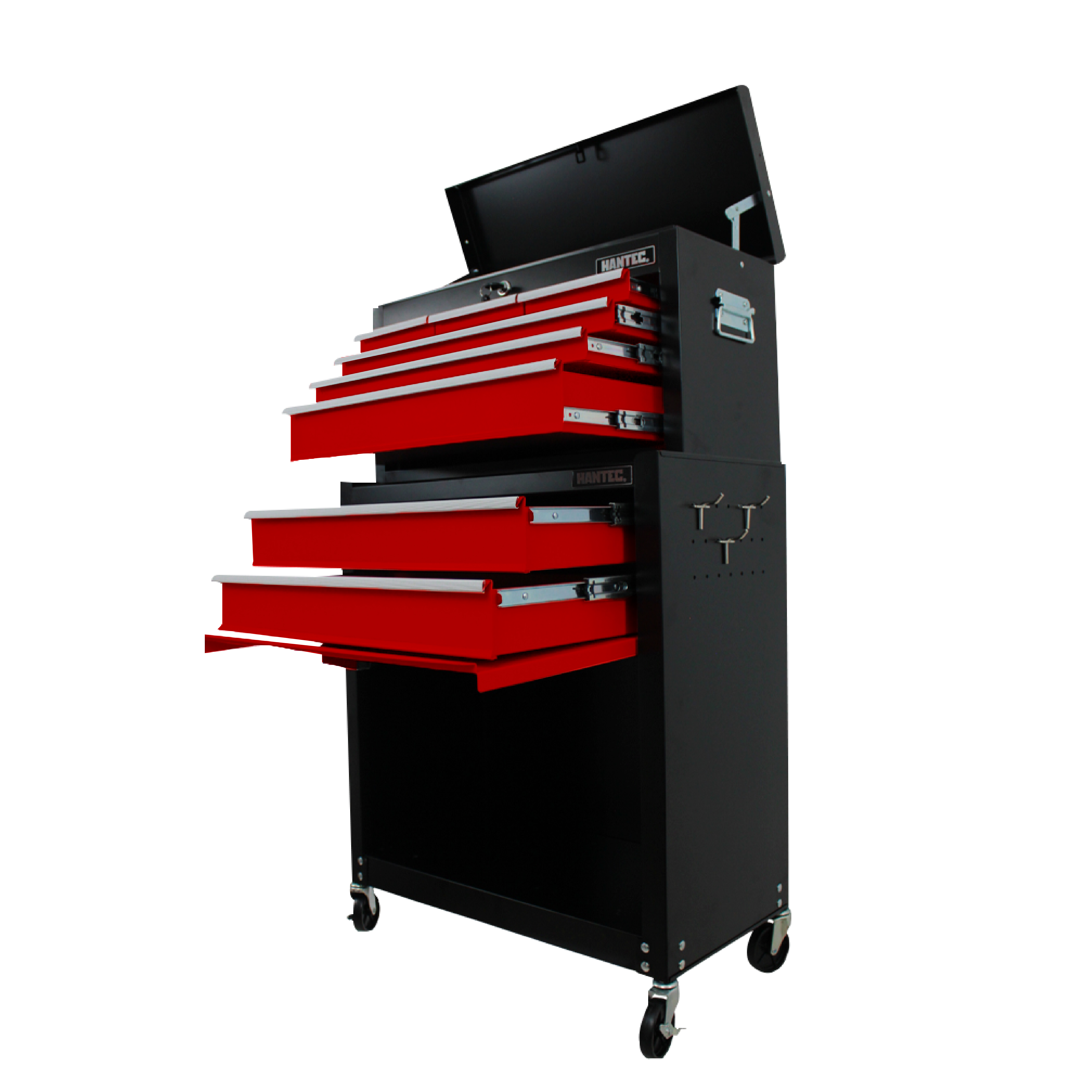 Caja de Herramientas más Gabinete Móvil con 9 Cajones color Rojo.