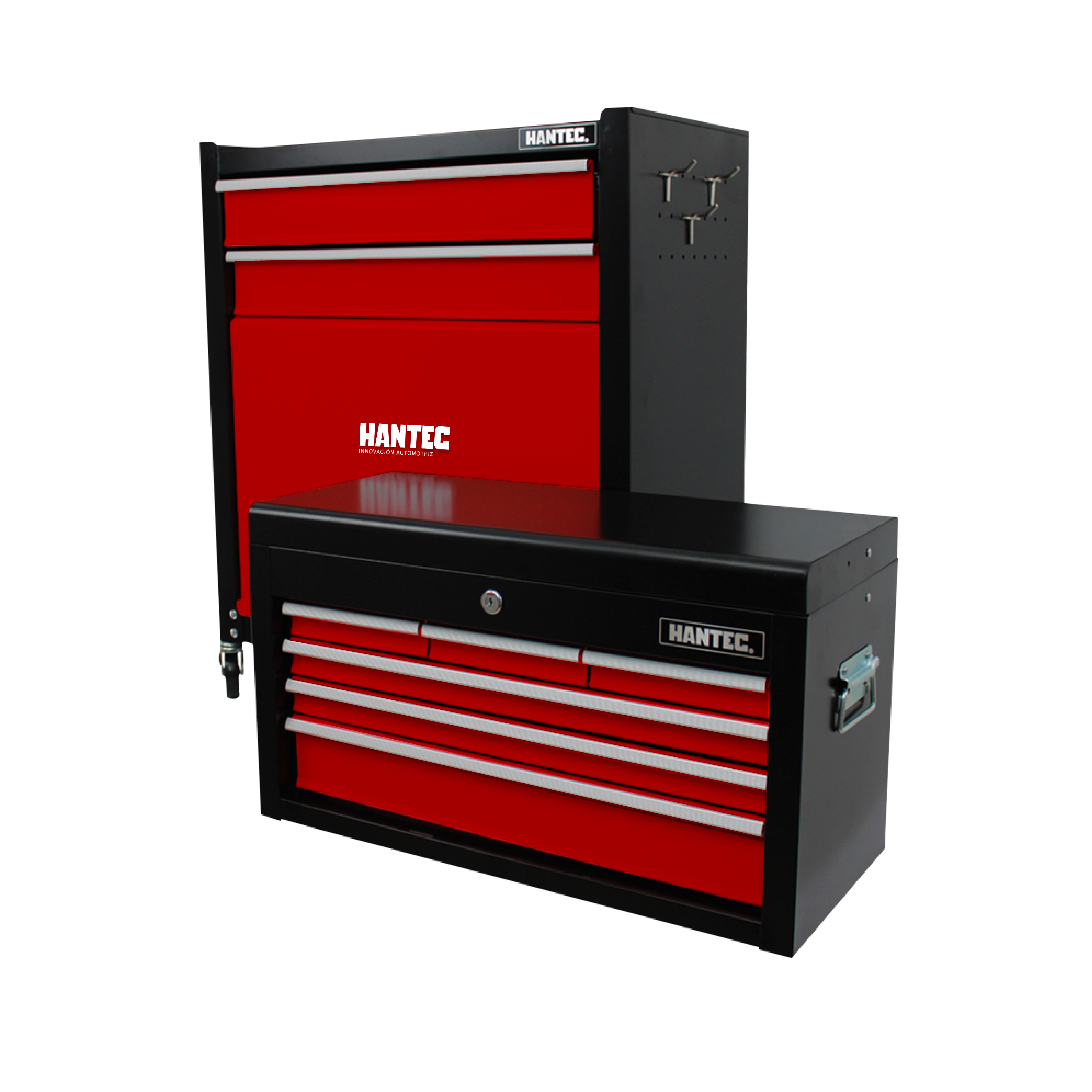 Caja de Herramientas más Gabinete Móvil con 9 Cajones color Rojo.