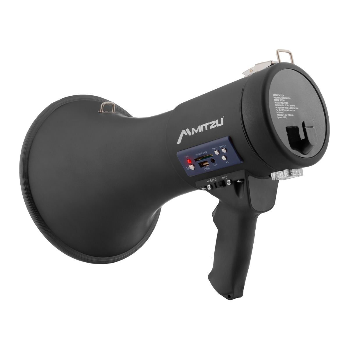 Megáfono Recargable Mitzu Con Puerto Usb Meg-670bk.