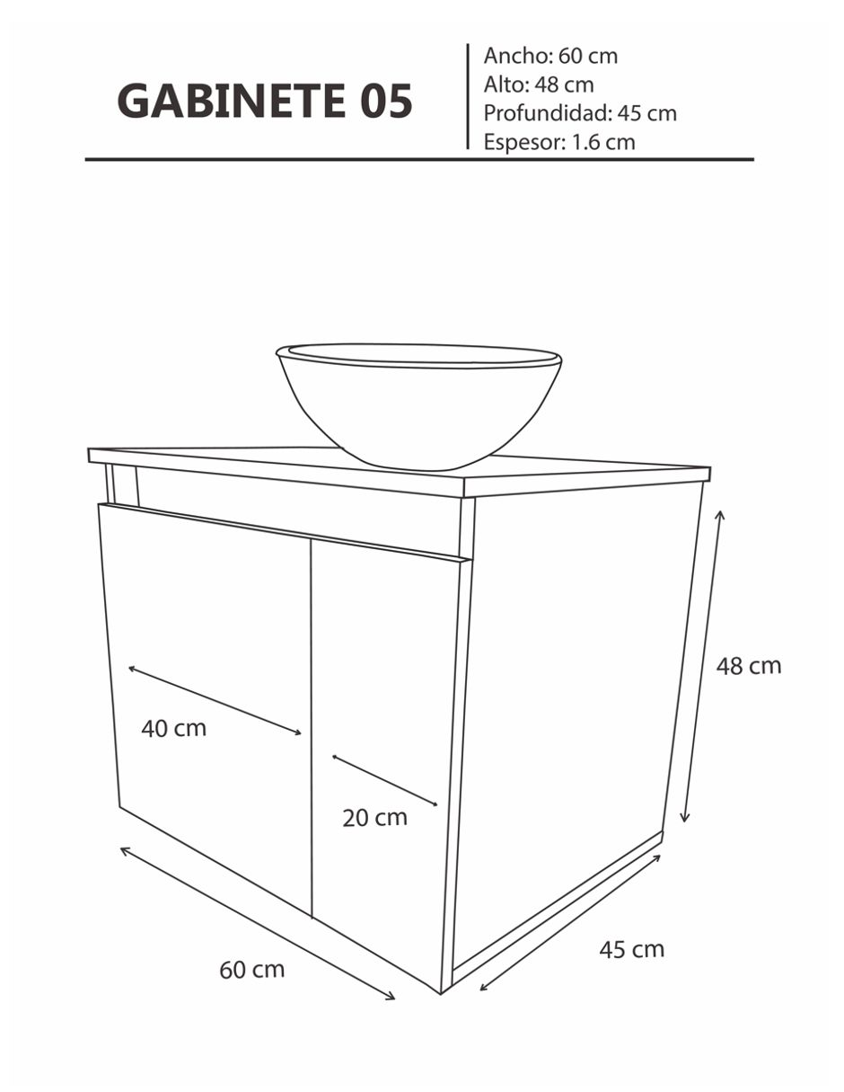 Mueble Gabinete para Baño con Lavamanos Y Monomando Ocean