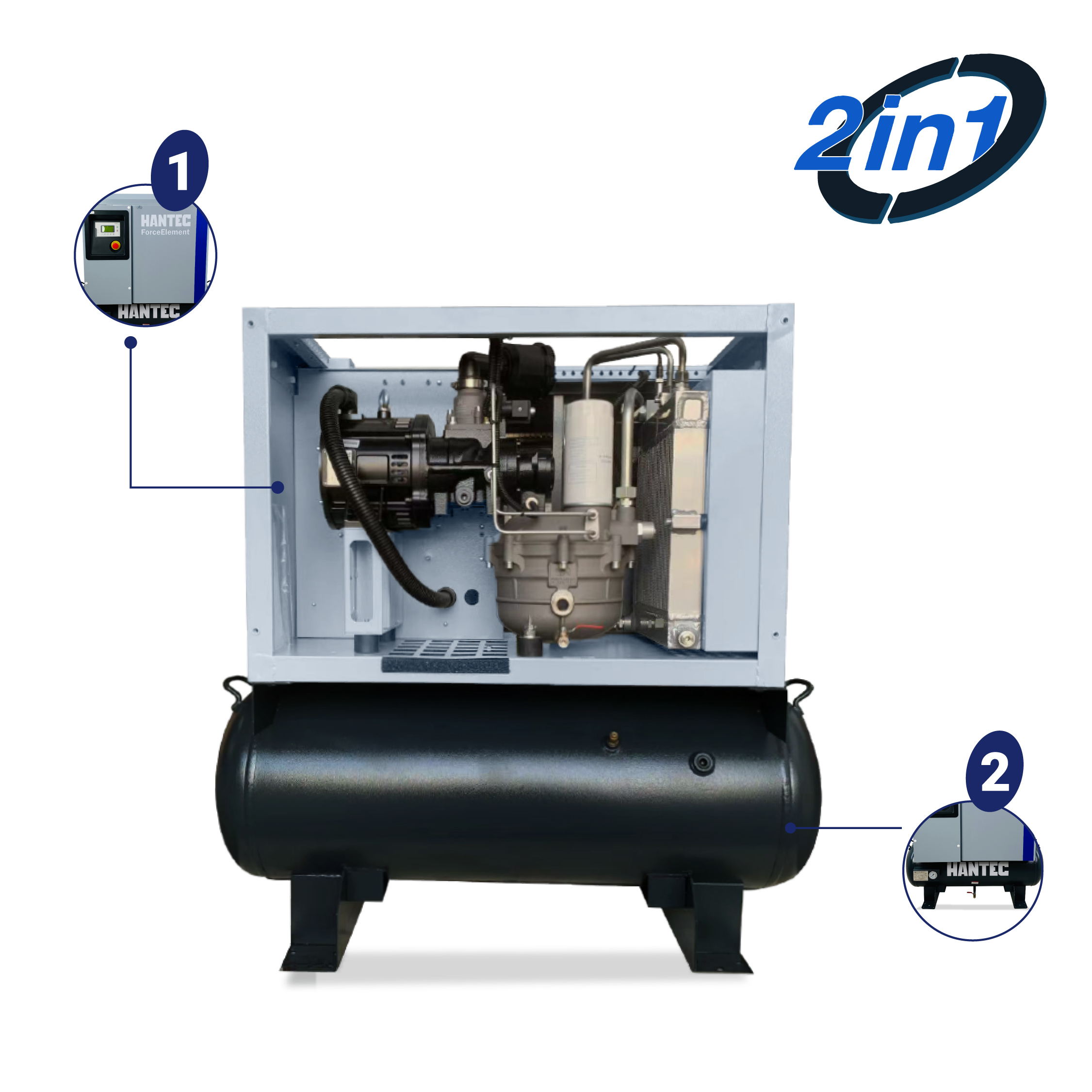 Compresor de Tornillo Force Element 5 HP con Tanque .
