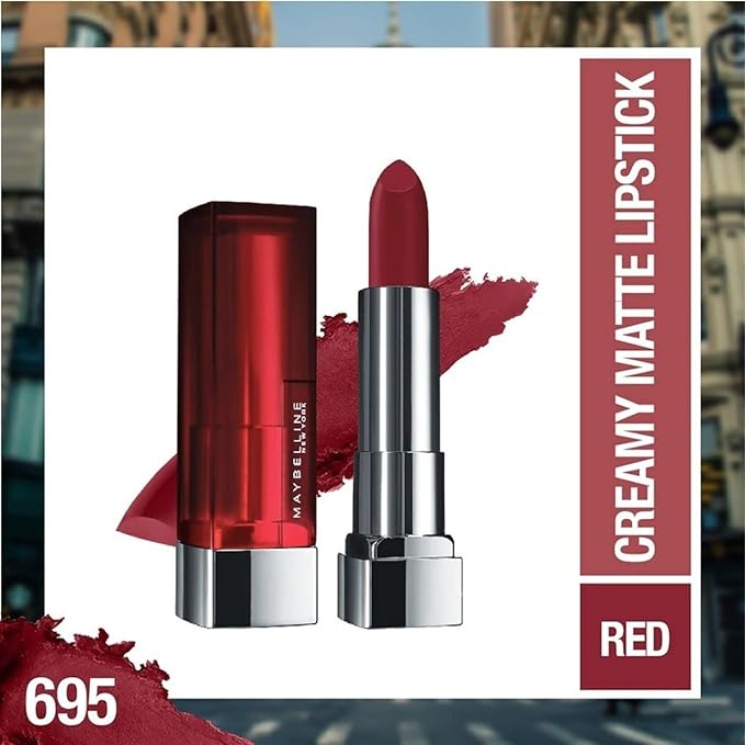 A Maybelline Color Sensational Matte Lápiz Labial, color Divine Wine.
