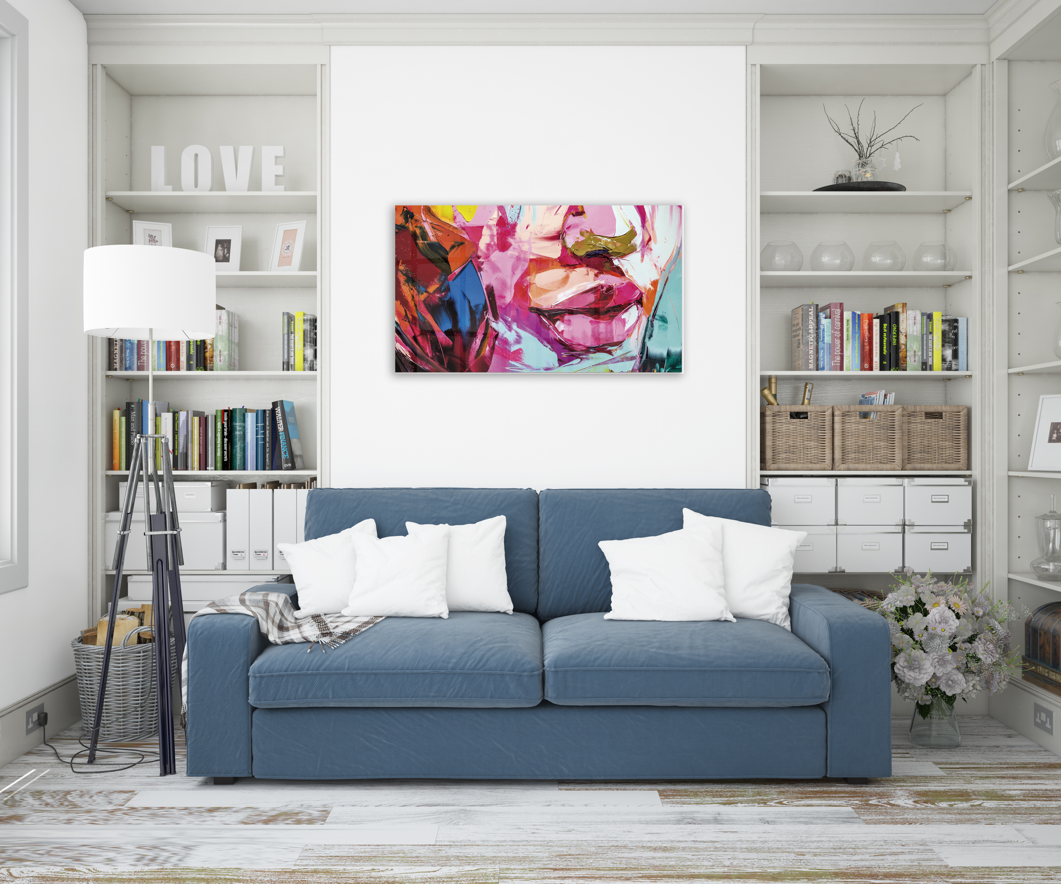 Cuadro Decorativo Acrílico Rostro Oleo 70x120  
