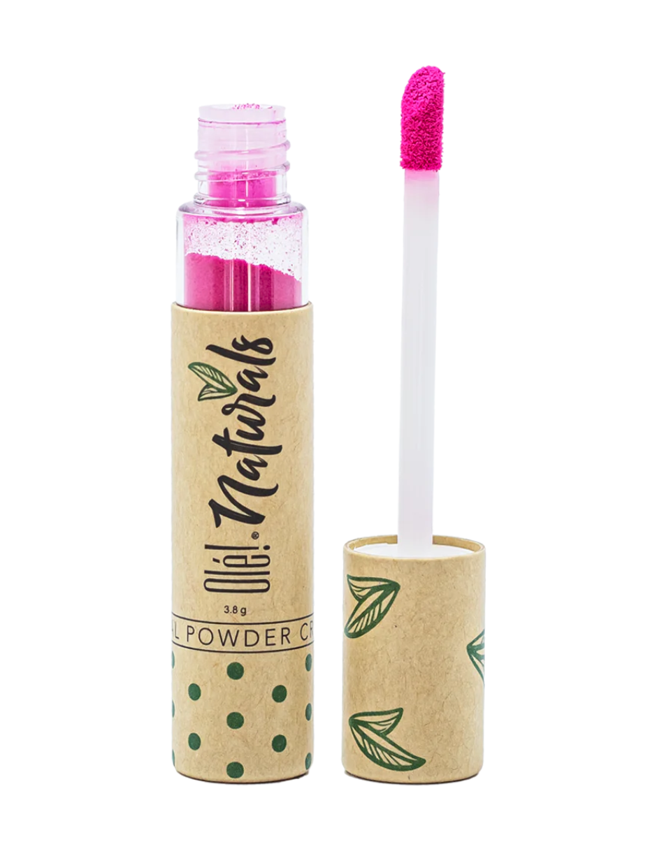 Labial en Polvo Cremoso Olé! Naturals Fucsia.
