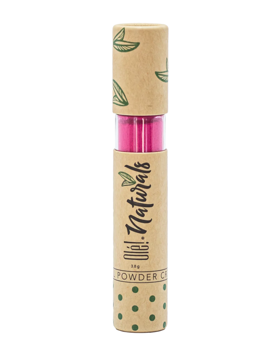 Labial en Polvo Cremoso Olé! Naturals Fucsia.